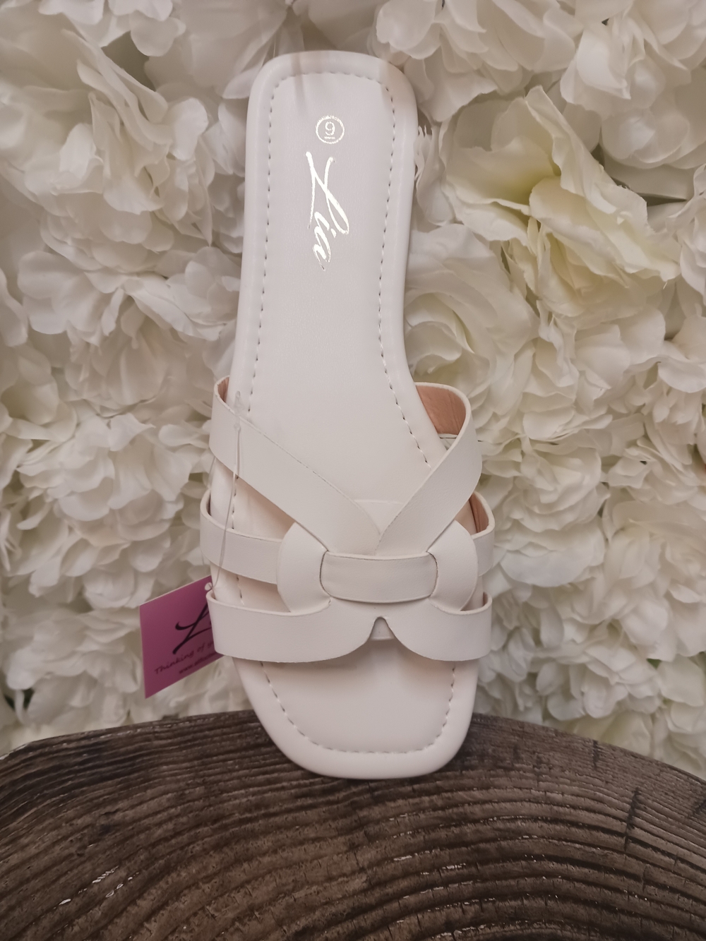 Lia Women's White Slide Sandal
